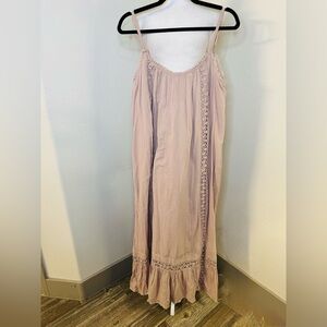 NWT Aerie Soft Pink Textured Fabric Maxi Dress